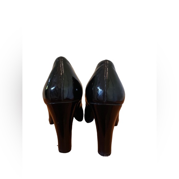 Black patent leather Rampage Jetsetter heels with bow, size 8 - Picture 5 of 9